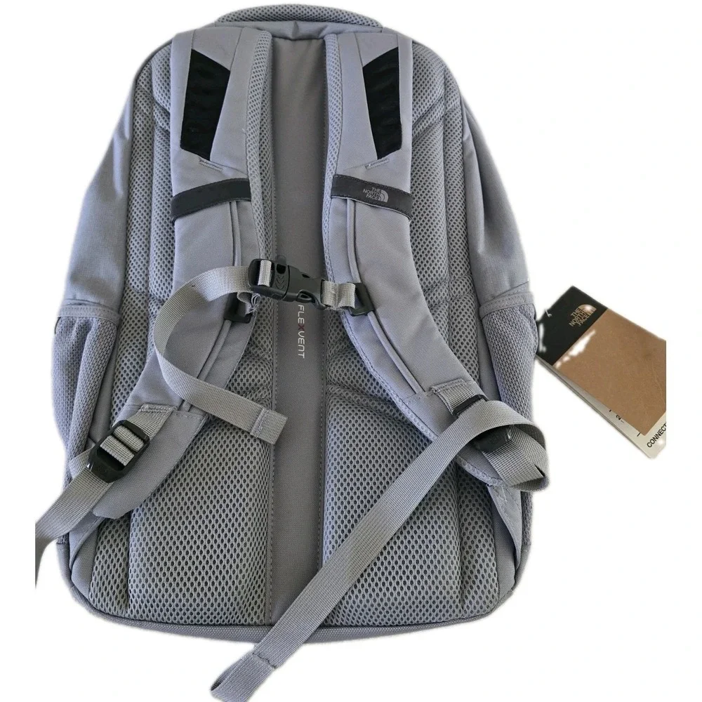 The North Face Connector Gray Backpack Laptop Pockets 28 L N Medicine Logo
